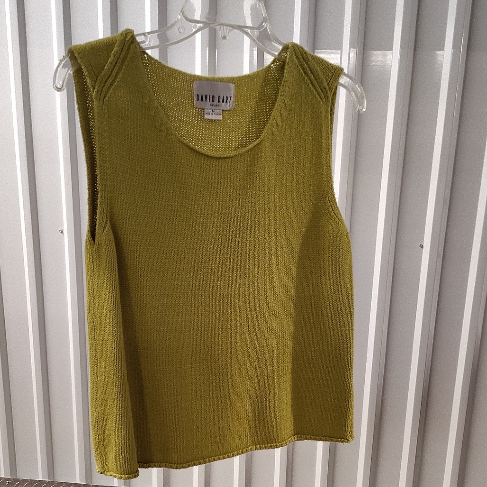 Olive Sleeveless Knit Top